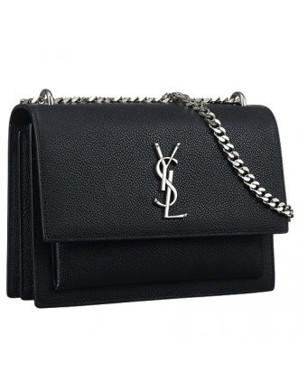 Saint Laurent Sunset Black Leather Medium Bag 18927392