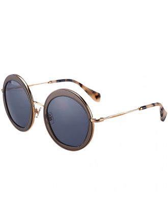 Miu Miu Noir Light Grey Full Circle Round Frames Sunglasses 307886