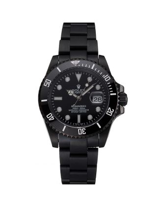 Swiss Rolex Submariner Date Black Dial And Bezel Black PVD Case And Bracelet