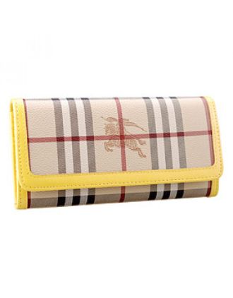 Burberry Haymarket Check Large Purse Yellow