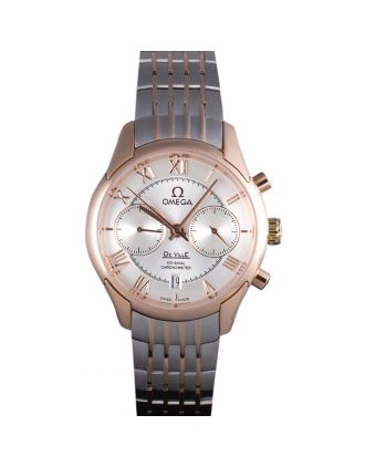 Omega DeVille Two Tone Links White Dial om239 621563