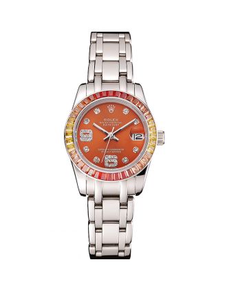 Rolex Datejust Pearlmaster 39 Cognac Dial Stainless Steel Case And Bracelet