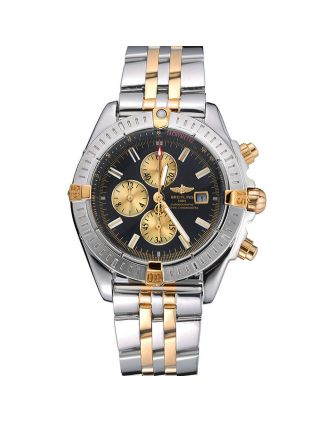 Breitling Chronomat Black Dial Stainless Steel And Gold Bracelet 622429