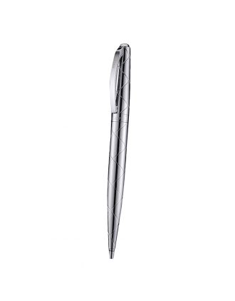 Christian Dior Pattern Grooved Silver Ballpoint Pen 622744