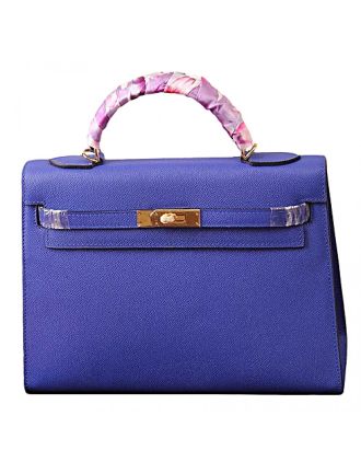 Hermes Kelly 32 Blue Electric 608179