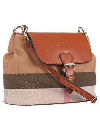 Burberry Canvas Check And Tan Leather Crossbody Bag 18926908
