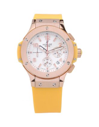 Hublot Big Bang Yellow Strap White Dial Watch 98068