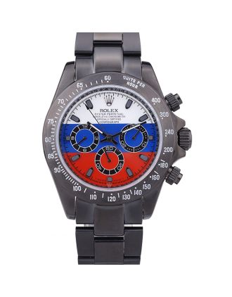 Rolex Cosmograph Daytona Black Bracelet Russian Flag Dial 7472