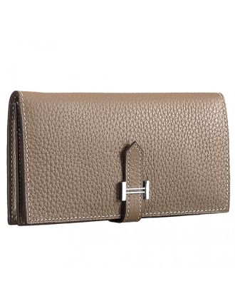 Hermes Bearn Wallet Etoupe Grey 608077