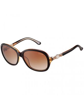 Cartier Golden Logo Detail Brown Frame Sunglasses 308276