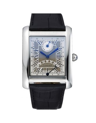 Cartier Tank White Dial Stainless Steel Case Black Leather Strap 622761
