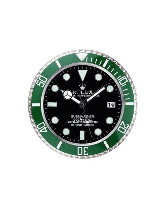 Rolex Submariner Wall Clock Silver-Green 621912