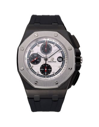 Swiss Audemars Piguet Royal Oak Offshore Chronograph White Dial Black Steel Case Black Rubber Strap 622862