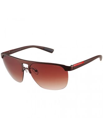 Prada Sporty Square Brown Frame Linea Rossa Logo Sunglasses 308310