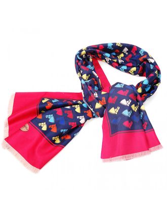 Hermes Horse Head Print Scarf Dark Blue 621789