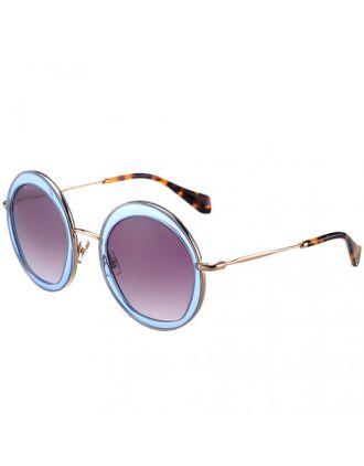 Miu Miu Noir Light Blue Full Circle Round Frames Sunglasses 307884