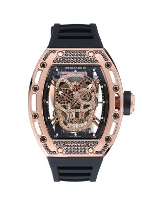 Richard Mille Tourbillon Skull RM 052 Rose Gold Case Black Rubber Bracelet 1454252