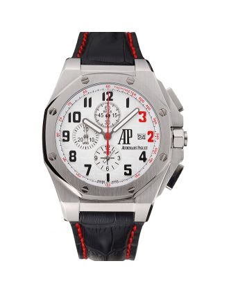 Audemars Piguet Royal Oak Offshore Shaquille O'Neal White Dial Stainless Steel Case Black Leather Strap