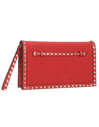 Valentino Viva Valentino Fabric Clutch Red