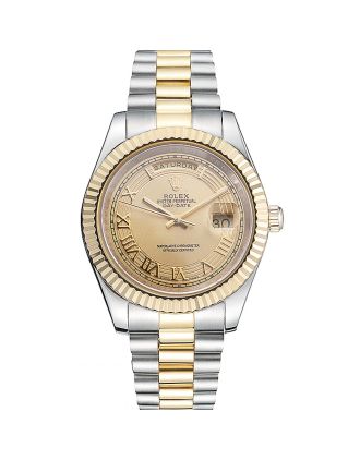 Rolex Day-Date Two Tone Stainless Steel 18k Gold Plated Gold Dial