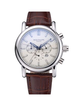 Patek Philippe Grand Complications Perpetual Calendar Stainless Steel Case White Dial Silver Chronograph 622264
