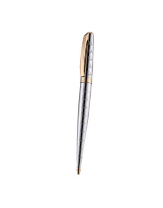 Christian Dior Gold Rimmed Fully Monogramed Silver Ballpoint Pen 622738