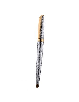 Christian Dior Gold Rimmed Fully Embossed Silver Ballpoint Pen 622730