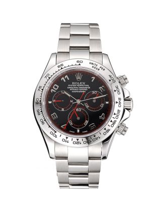 Swiss Rolex Daytona Stainless Steel Bracelet Black Dial 80296