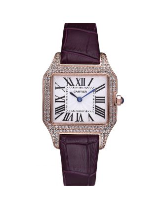 Cartier Santos 100 Diamond Rose Gold Bezel 621913