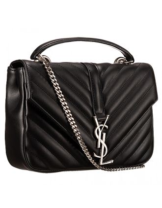 Saint Laurent College Matelasse Medium Bag Black