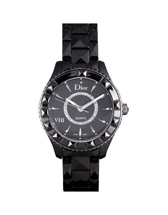 Dior VIII Ceramic Black Bezel Black Bracelet cd10 621363