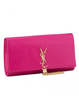 Saint Laurent Cassandre Tassel Fuchsia Clutch