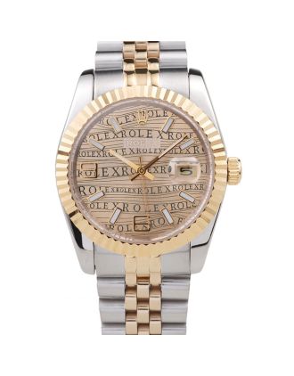 Rolex DateJust Two Tone Stainless Steel 18k Gold PlatedGold Dial