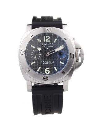 Panerai Luminor Brushed Stainless Steel Case Black Dial Black Rubber Strap 98163