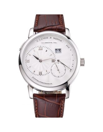 A. Lange & Sohne Lange 1 White Dial Stainless Steel Case Brown Leather Strap