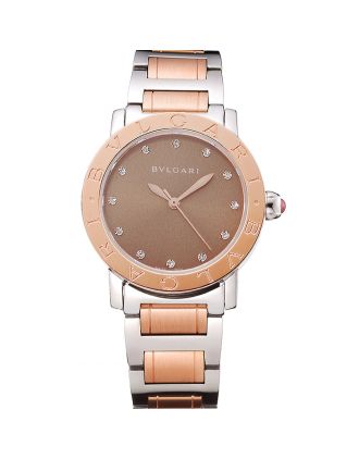Bvlgari Solotempo Gold Dial With Diamonds Stainless Steel Case Two Tone Bracelet 622741