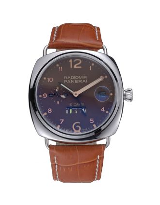 Panerai Radiomir Stainless Steel Bezel Cognac Leather Bracelet 622327