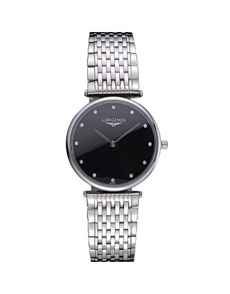 Longines La Grande Classique Stainless Steel Black Dial Diamond Markers Homme 622111