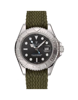 Rolex Yacht Master Green Dial Green Fabric Bracelet 1453869