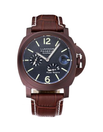 Panerai Luminor Brown Leather Strap Black Dial 80165