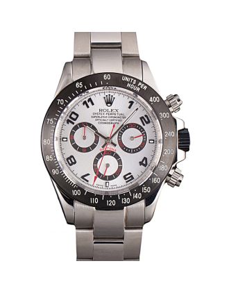 Rolex Daytona Stainless Steel Black Enameled Silver Dial