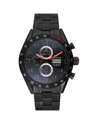 Tag Heuer Carrera Ion Plated Stainless Steel Bracelet Black Dial 801445