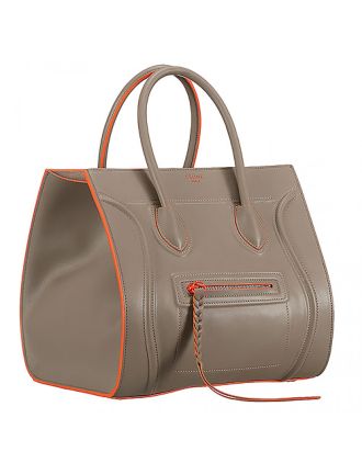 Celine Luggage Phantom Grey With Orange Trim 18926749