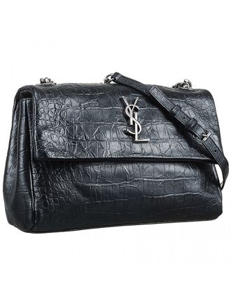Saint Laurent West Hollywood Black Crocodile Leather Bag 18927389