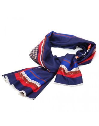 Fendi Navy Blue Red White Pirouette Scarf 621716