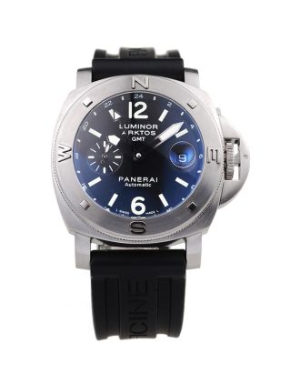 Panerai Luminor Brushed Stainless Steel Case Black Dial Black Rubber Strap 98164