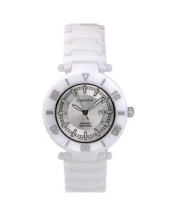 Cartier Pasha 39mm Silver Dial White Ceramic Case