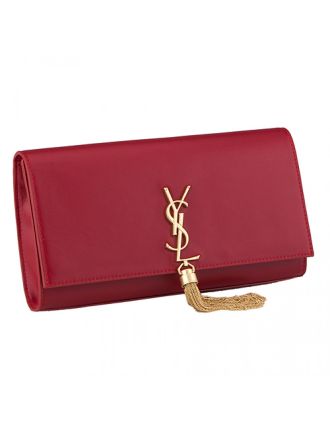 Saint Laurent Cassandre Tassel Red Clutch