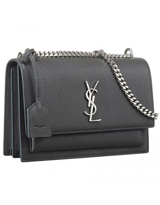 Saint Laurent Sunset Grey Leather Medium Bag 18927394