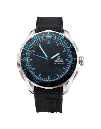 Omega Speedmaster Skywalker X-33 Black Dial Blue On Black Bezel Stainless Steel Black Rubber Strap
